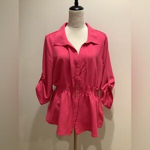 Alex & Parker Women's Fuchsia Button-Up Top Size XL, NWT